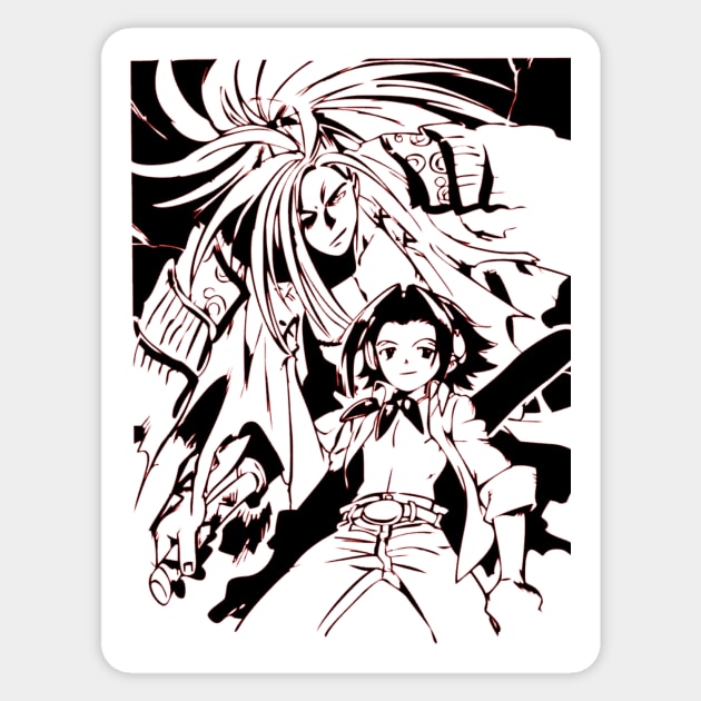 Yoh Asakura and Amidamaru Sticker by OtakuPapercraft